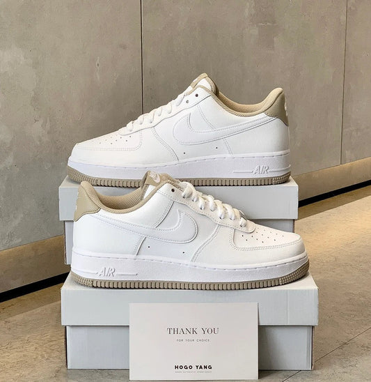 Hand-Crafted AF 1 White Taupe