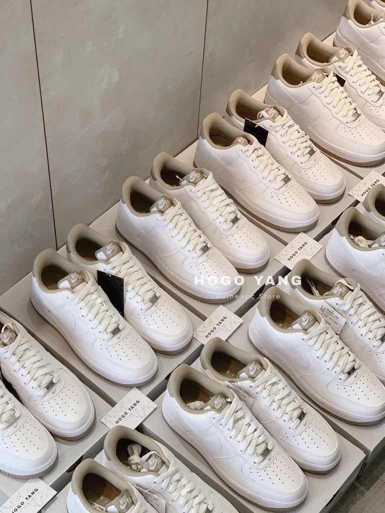 Hand-Crafted AF 1 White Taupe
