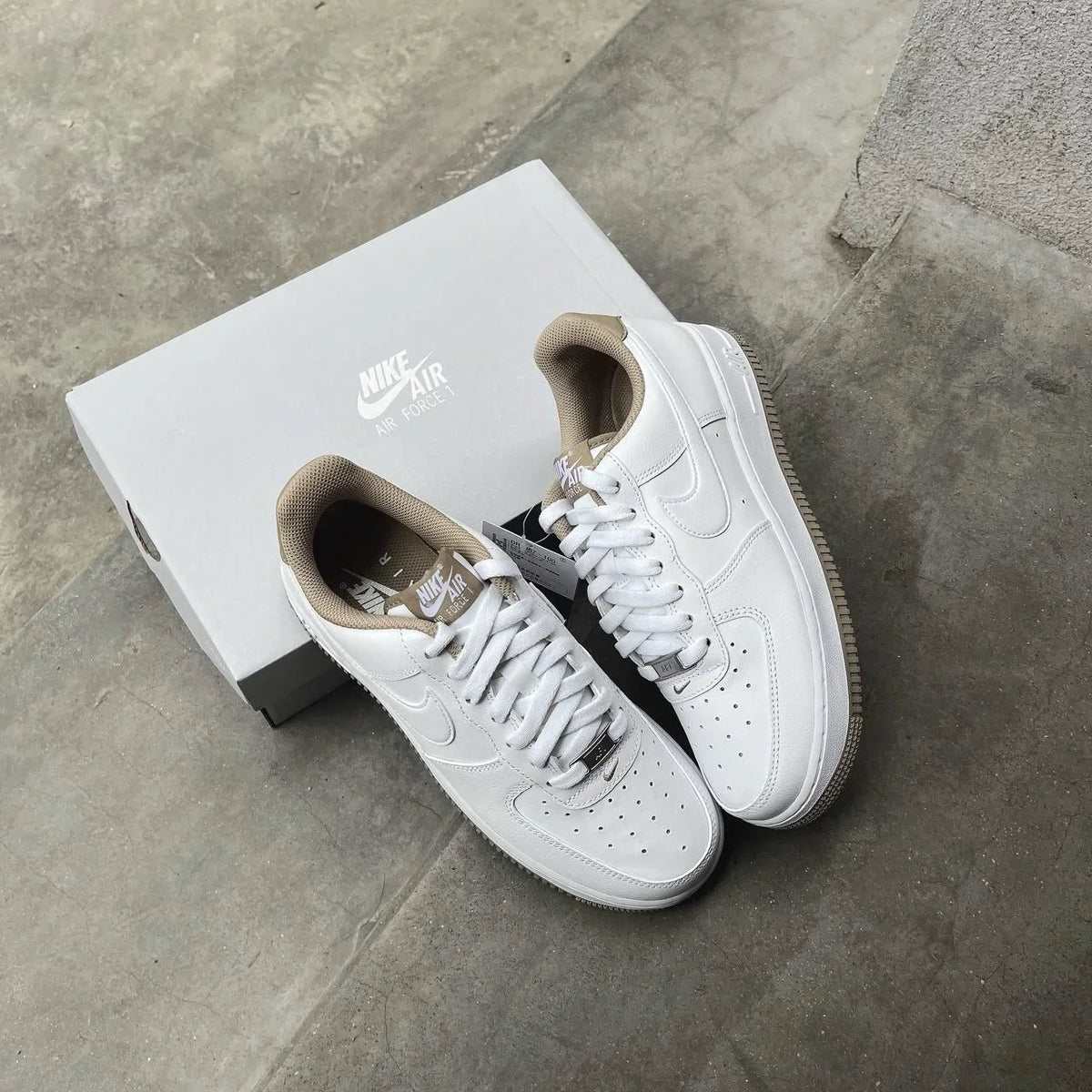 Hand-Crafted AF 1 White Taupe