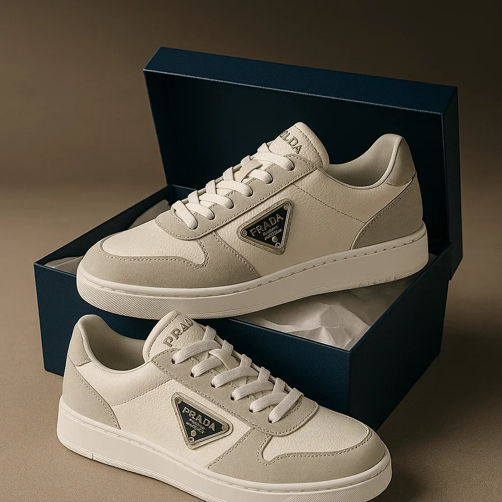 Pr∀da downtown leather sneakers