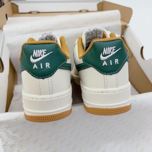 Hand-Crafted AF1 Cream White Beige Green Gum